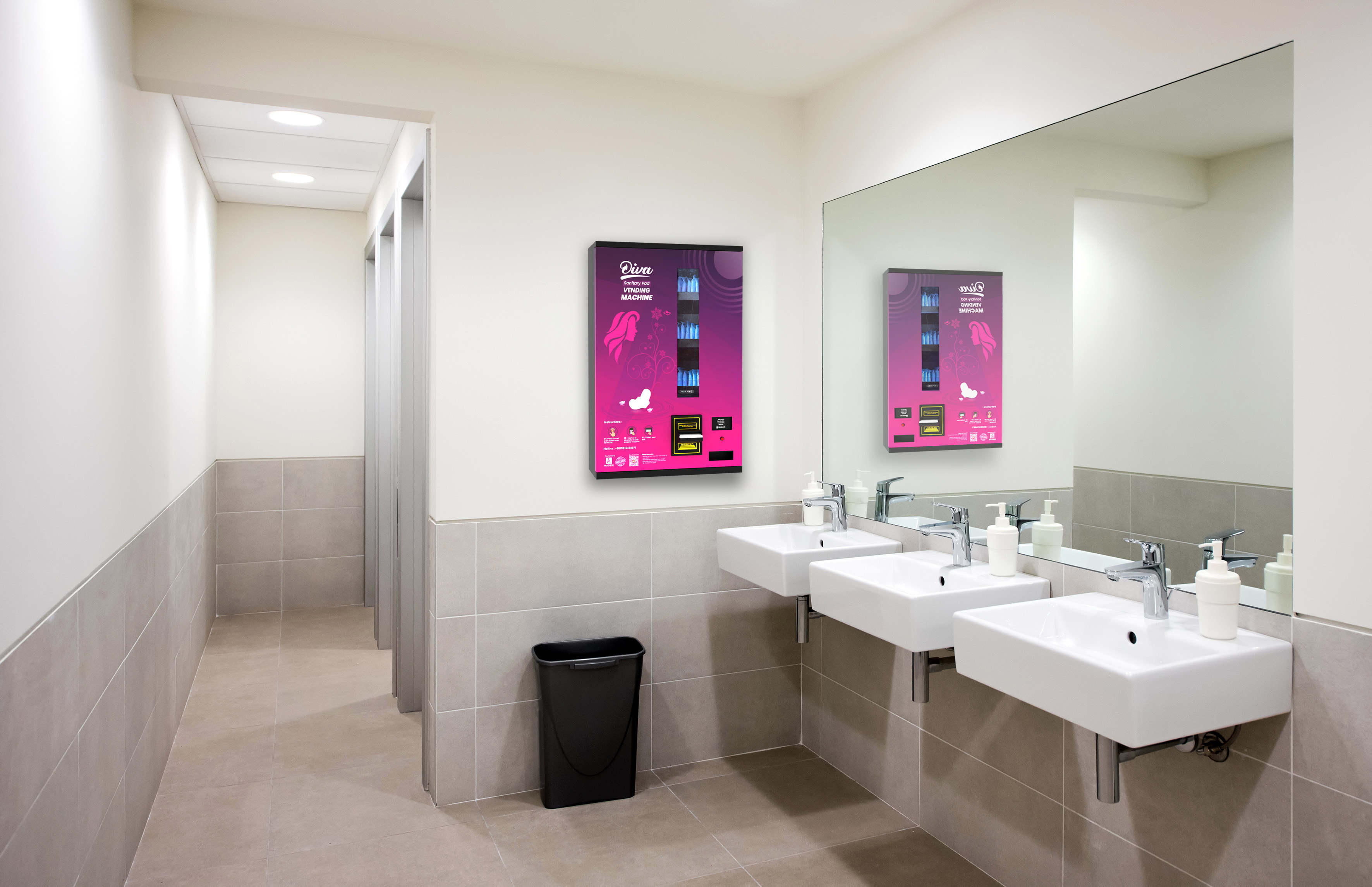 Sanitary napkin vending machine in